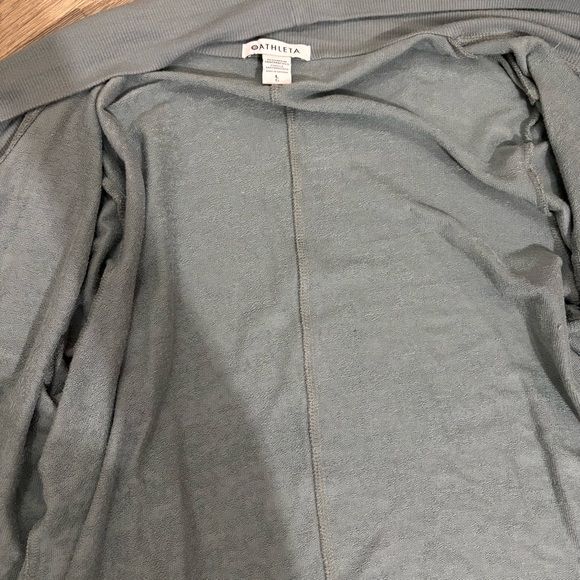 Athleta Pranayama Open Front Restore Wrap Cardigan - Size L - Blue Green - Picture 7 of 10